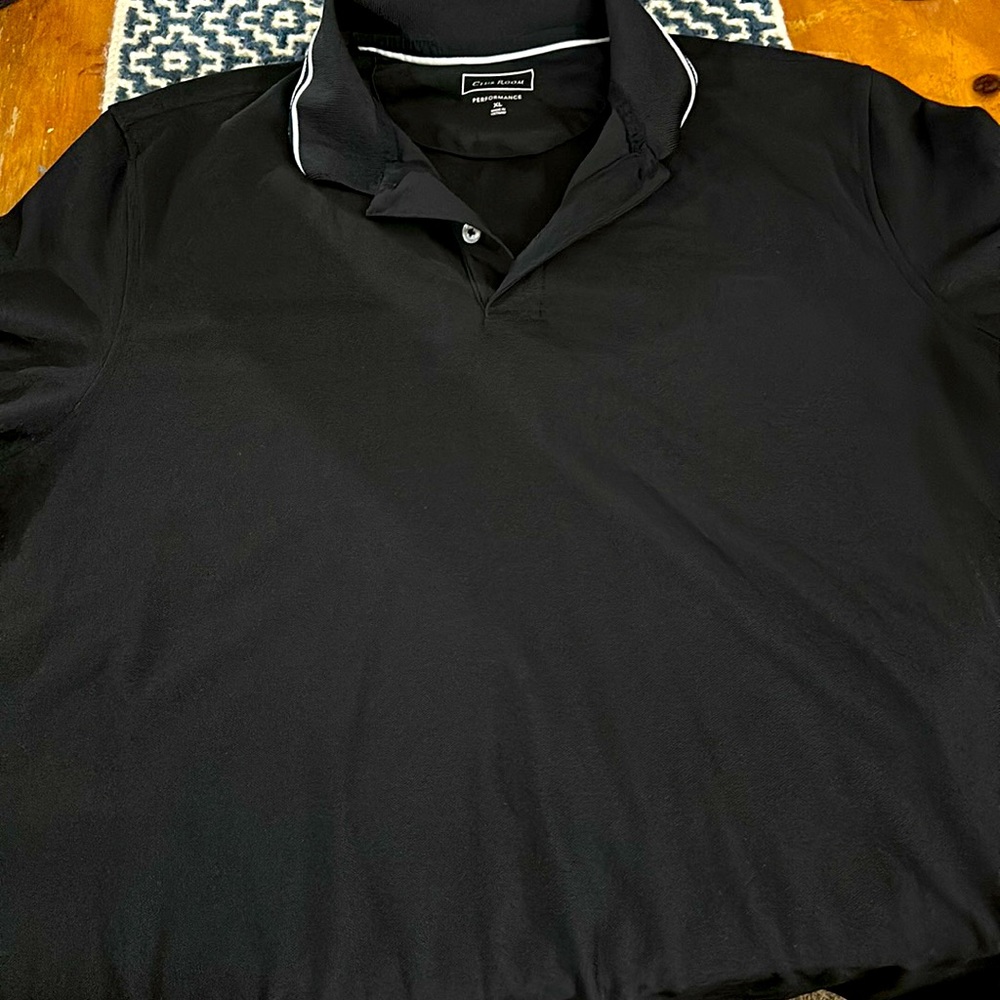 Black polo dress shirt